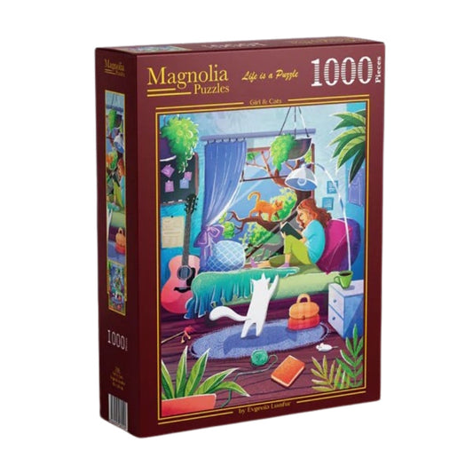Magnolia 1000 Piece Puzzle - Girl & Cats