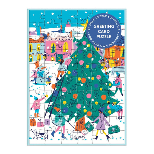 Merry & Bright Christmas Greeting Card Puzzle