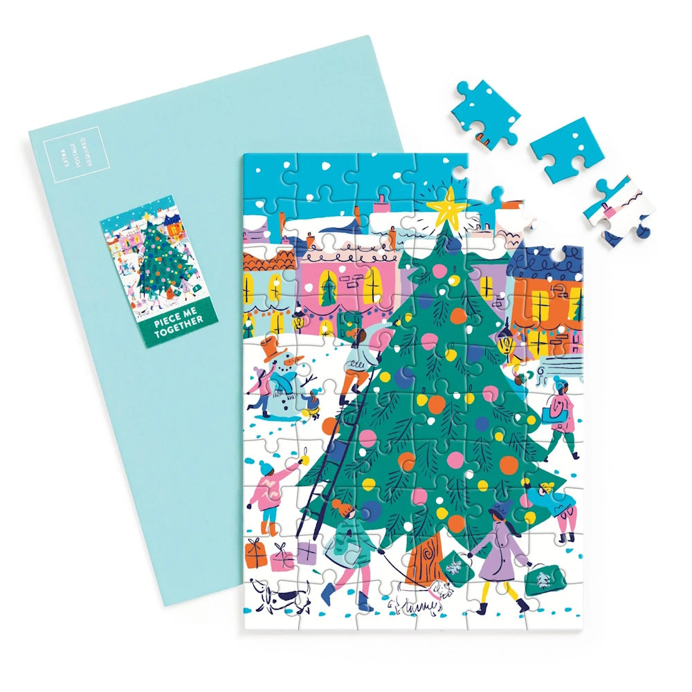 Merry & Bright Christmas Greeting Card Puzzle