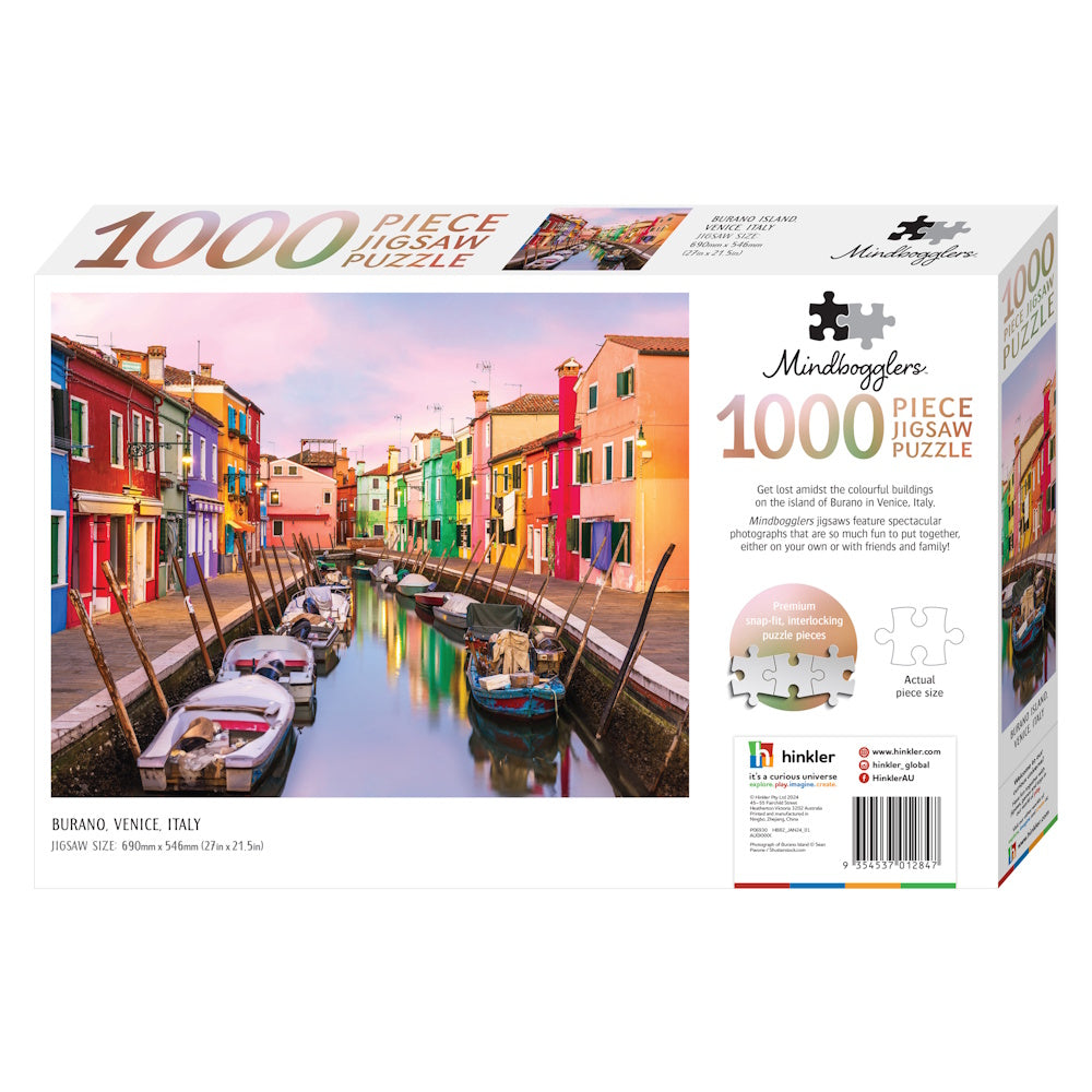Mindbogglers 1000 Piece Puzzle - Burano Island Venice, Italy