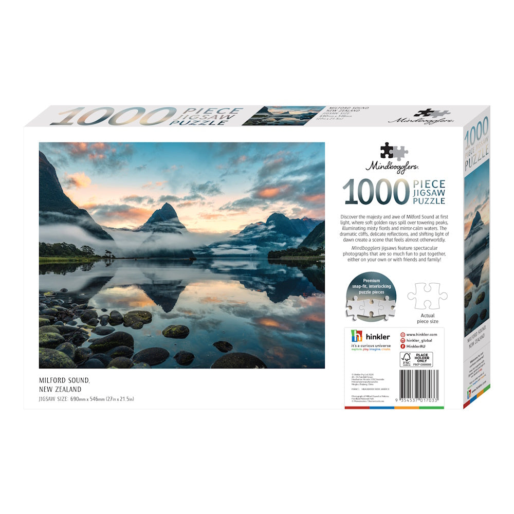 Mindbogglers 1000 Piece Puzzle - Milford Sound, New Zealand
