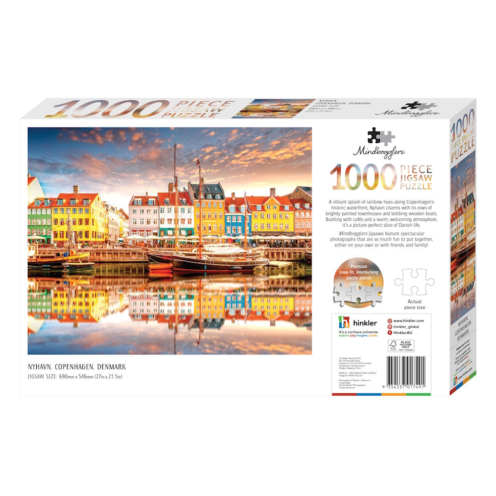 Mindbogglers 1000 Piece Puzzle - Nyhavn Copenhagen, Denmark