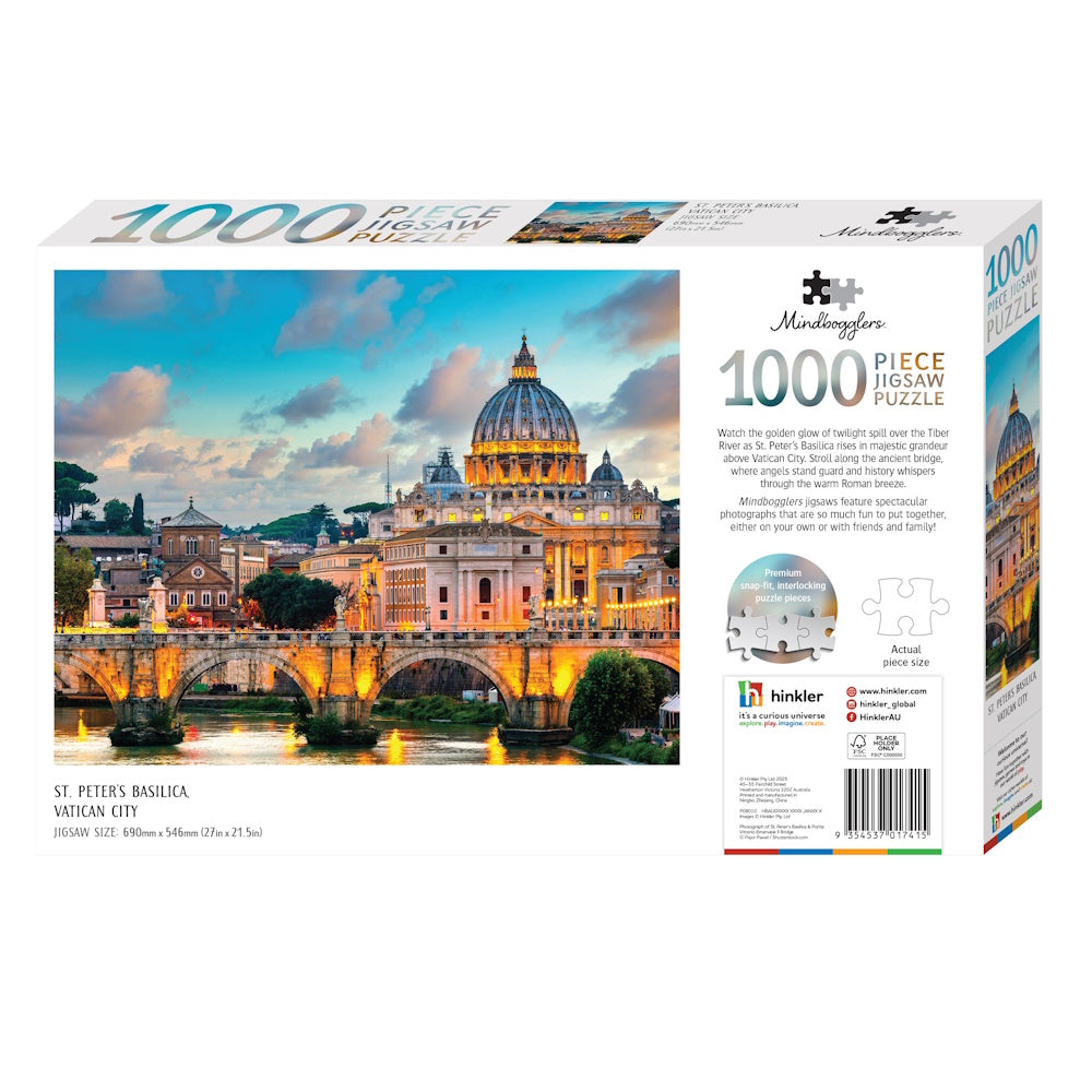 Mindbogglers 1000 Piece Puzzle - St Peter's Basilica, Vatican City