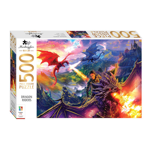 Mindbogglers Gold 500 Piece Puzzle - Dragon Riders
