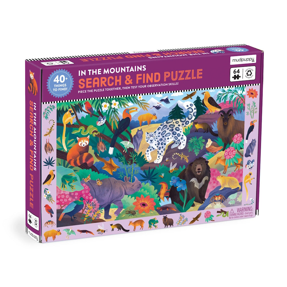 Mudpuppy In the Mountains Safari 64 Piece Search and Find Puzzle
