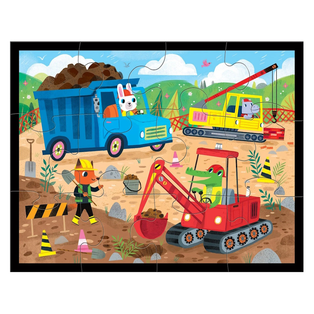 Mudpuppy 12 Piece Pouch Puzzle - Construction Site