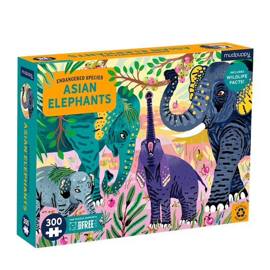 Endangered Species: Asian Elephants 300 Piece Puzzle