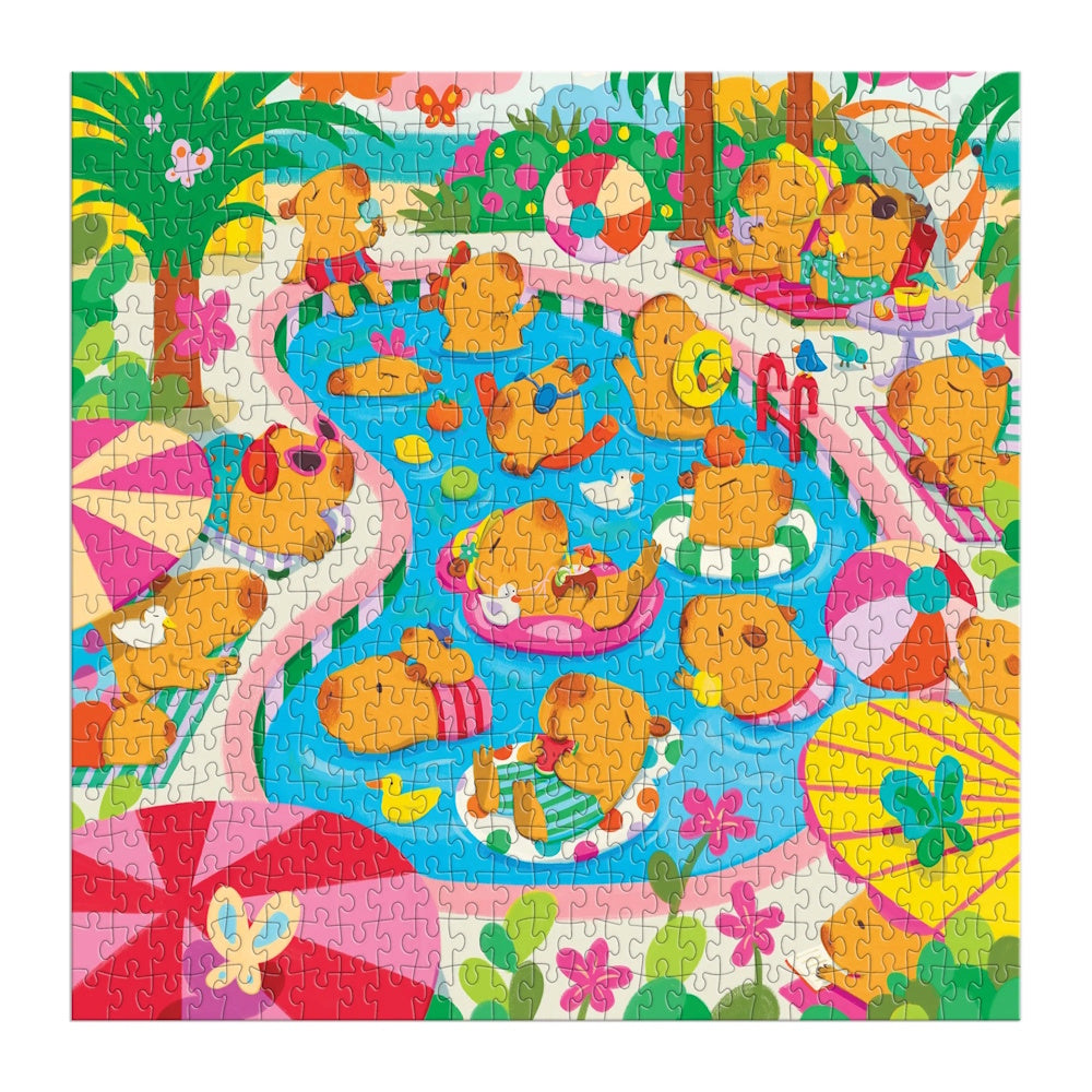 Mudpuppy 500 Piece Family Puzzle - Capybara Pool Day