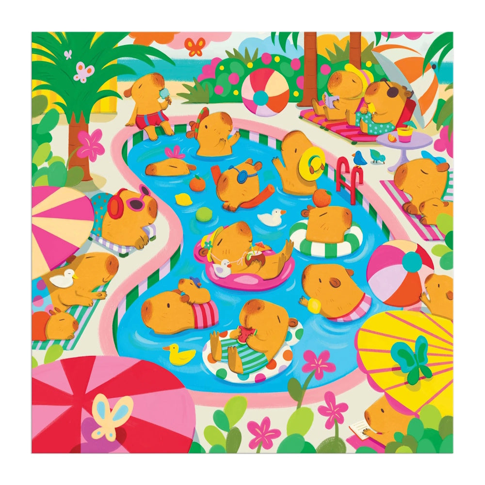 Mudpuppy 500 Piece Family Puzzle - Capybara Pool Day
