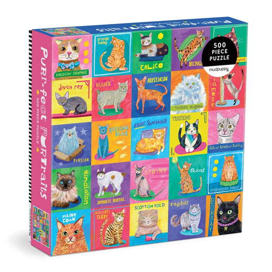 Mudpuppy 500 Piece Family Puzzle - Purr-fect Portraits