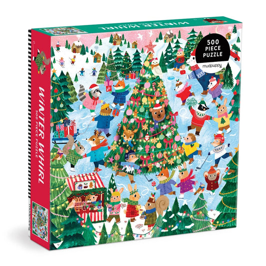 Mudpuppy 500 Piece Family Puzzle - Winter Whirl