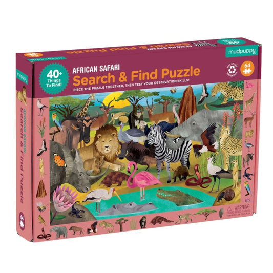 African Safari 64 Piece Search and Find Puzzle