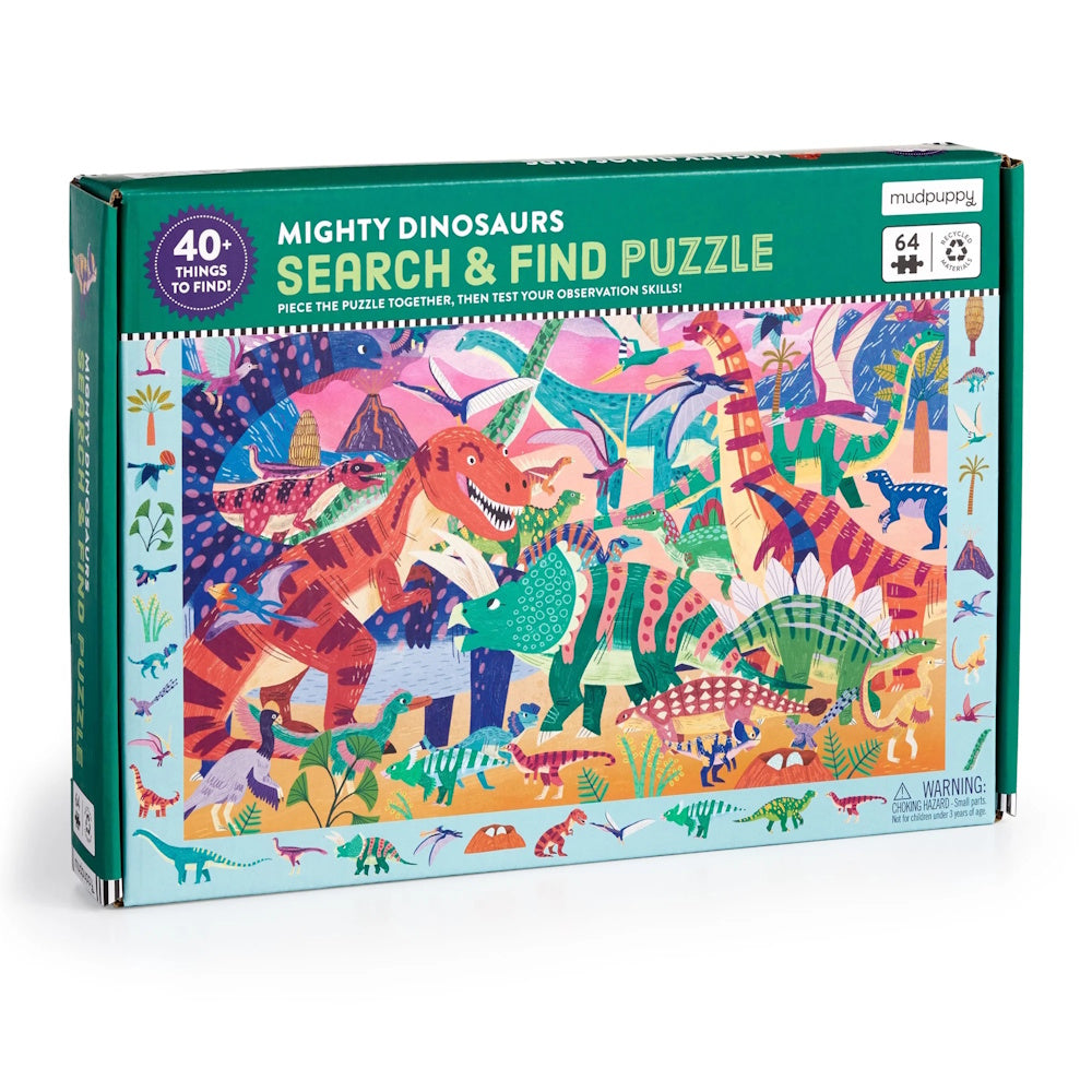 Mudpuppy Mighty Dinosaurs 64 Piece Search & Find Puzzle