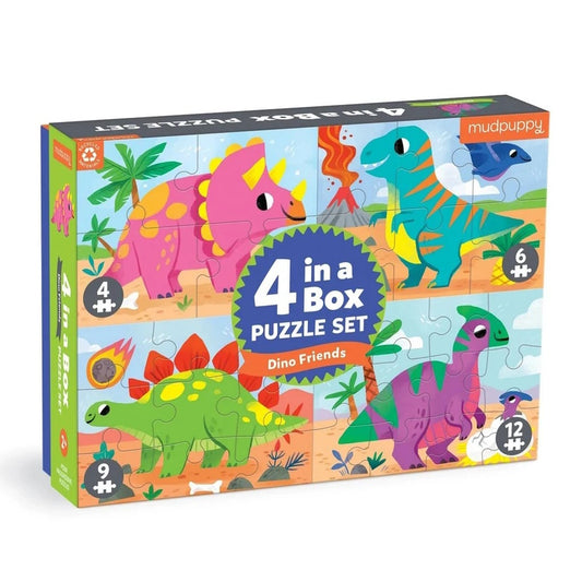 4-in-a-box Puzzle Sets - Dino Friends