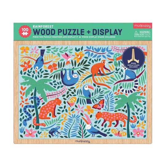 Rainforest 100 Piece Wooden Puzzle with Display