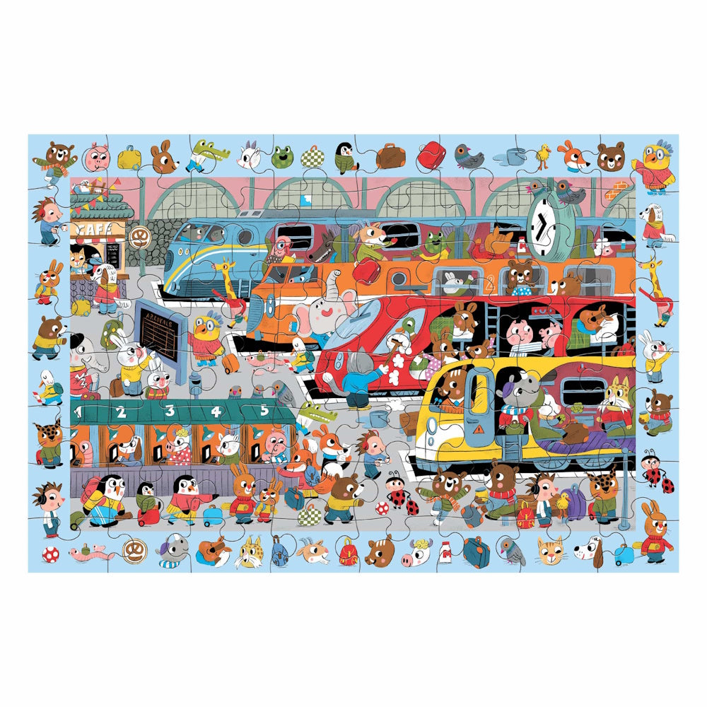 Mudpuppy All Aboard! Train Station 64 Piece Search & Find Puzzle