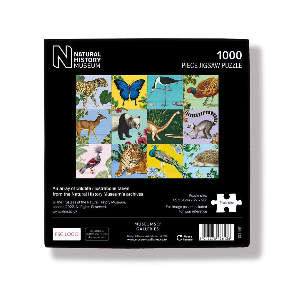 Natural History Museum 1000 Piece Jigsaw Puzzle - An Array of Wildlife