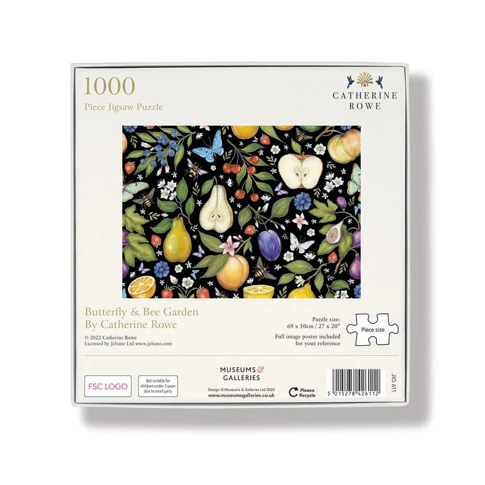 Catherine Rowe 1000 Piece Jigsaw Puzzle - Butterfly & Bee Garden