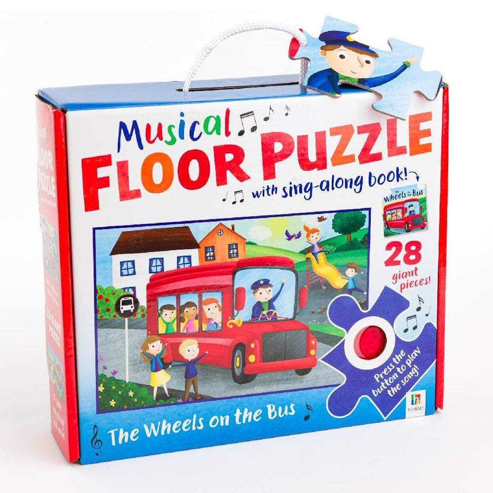 The Wheels on the Bus Musical Floor Puzzle with Sing-Along Book