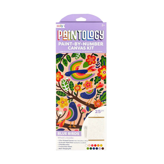 OOLY Paintology Paint-By-Number Canvas Kit - Blue Birds