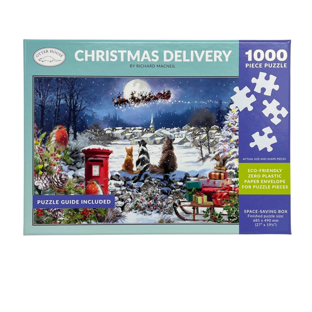 Otter House 1000 Piece Puzzle - Christmas Delivery