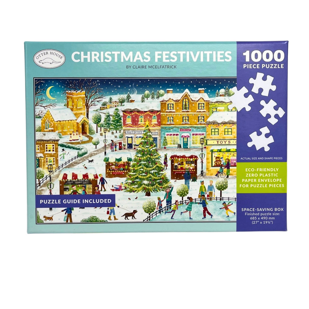 Otter House 1000 Piece Puzzle - Christmas Festivities