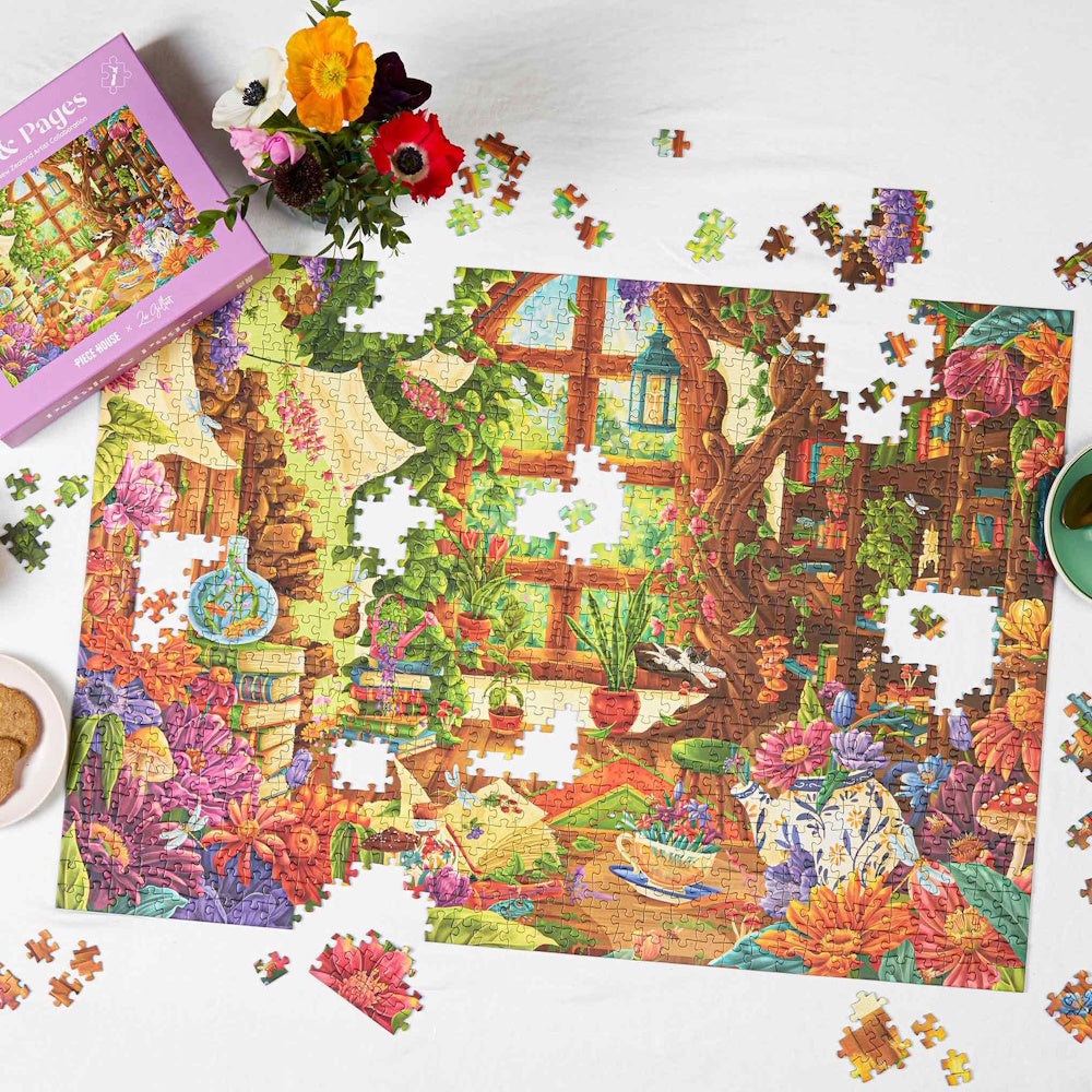PieceHouse 1000 Piece Puzzle - Petals & Pages