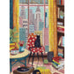 Pomegranate 1000 Piece Puzzle - Caroline Bonne Müller: Black Cat in New York Window