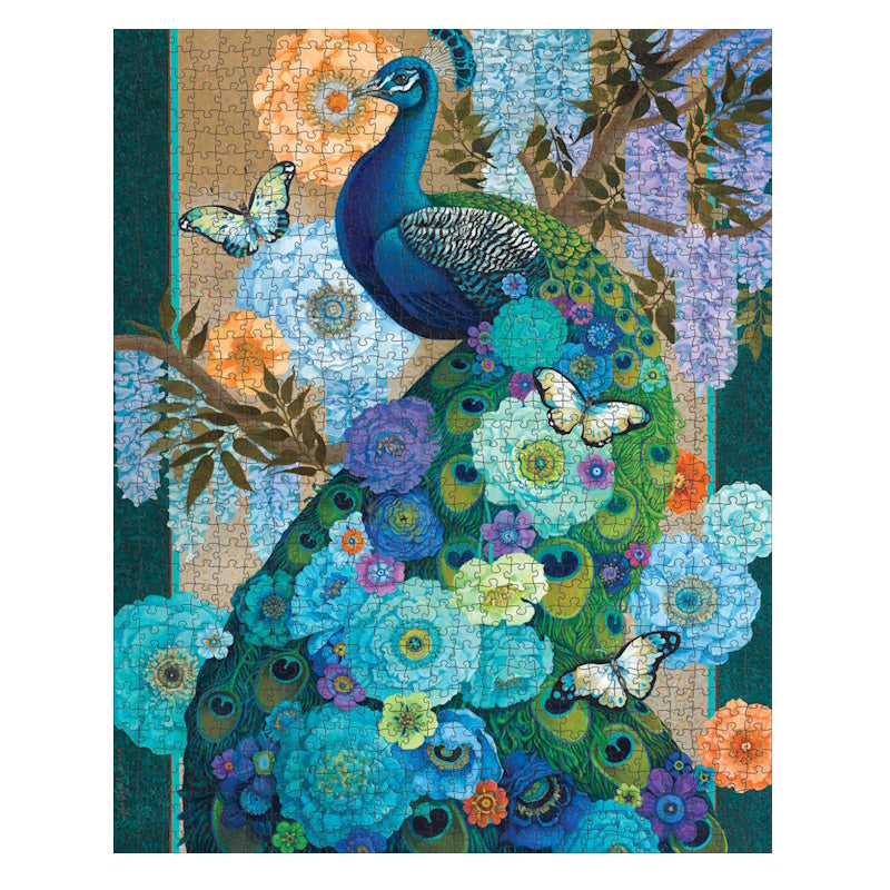 Pomegranate 1000 Piece Puzzle - David Galchutt: Floral Peacock