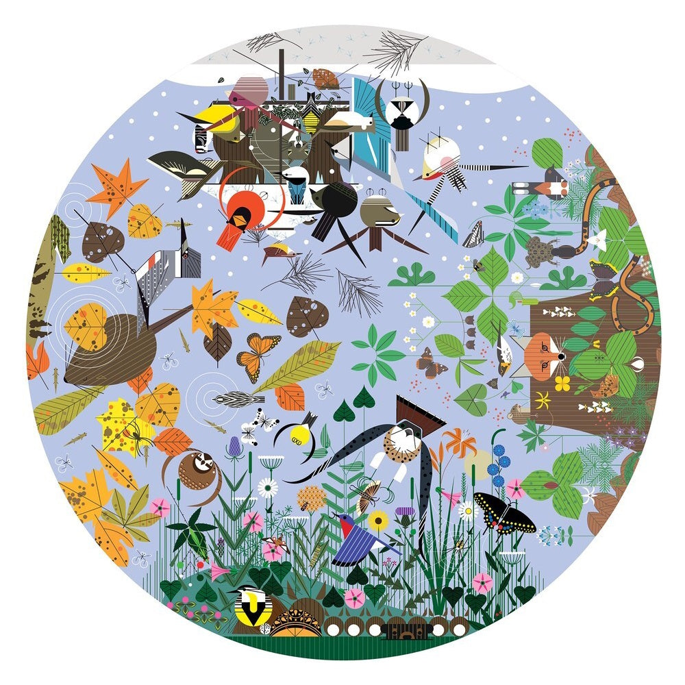 Pomegranate 1000 Piece Circular Puzzle - Charley Harper: Seasons