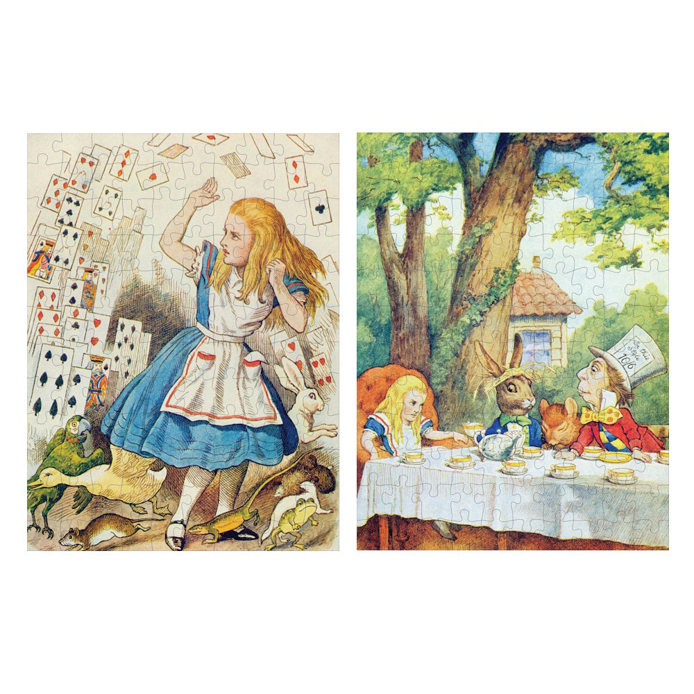 Pomegranate Alice in Wonderland 120 Piece Double-Sided Puzzles Set