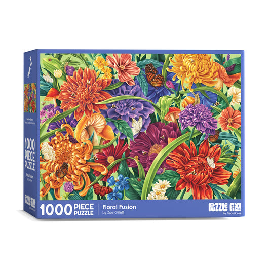 Puzzle Fix! 1000 Piece Puzzle - Floral Fusion