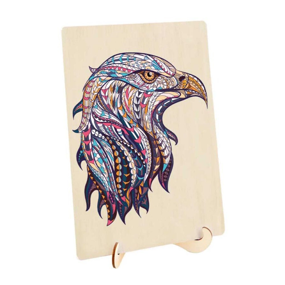 Puzzle Master 127 Piece Wooden Puzzle with Display Stand - Eagle