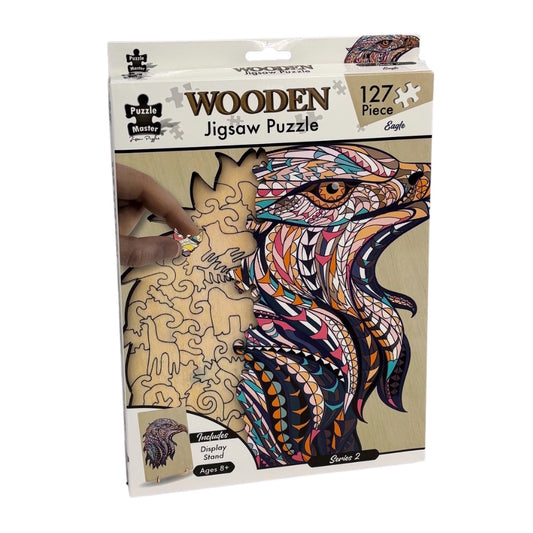 Puzzle Master 127 Piece Wooden Puzzle with Display Stand - Eagle