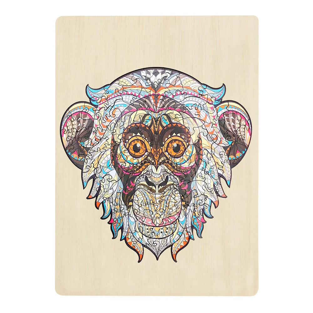 Puzzle Master 133 Piece Wooden Puzzle with Display Stand - Monkey