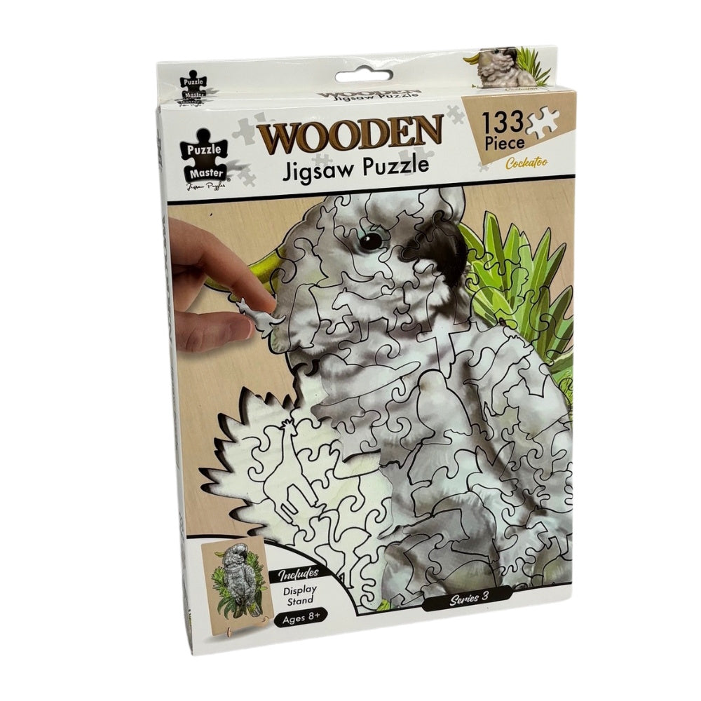 Puzzle Master 133 Piece Wooden Puzzle with Display Stand - Cockatoo