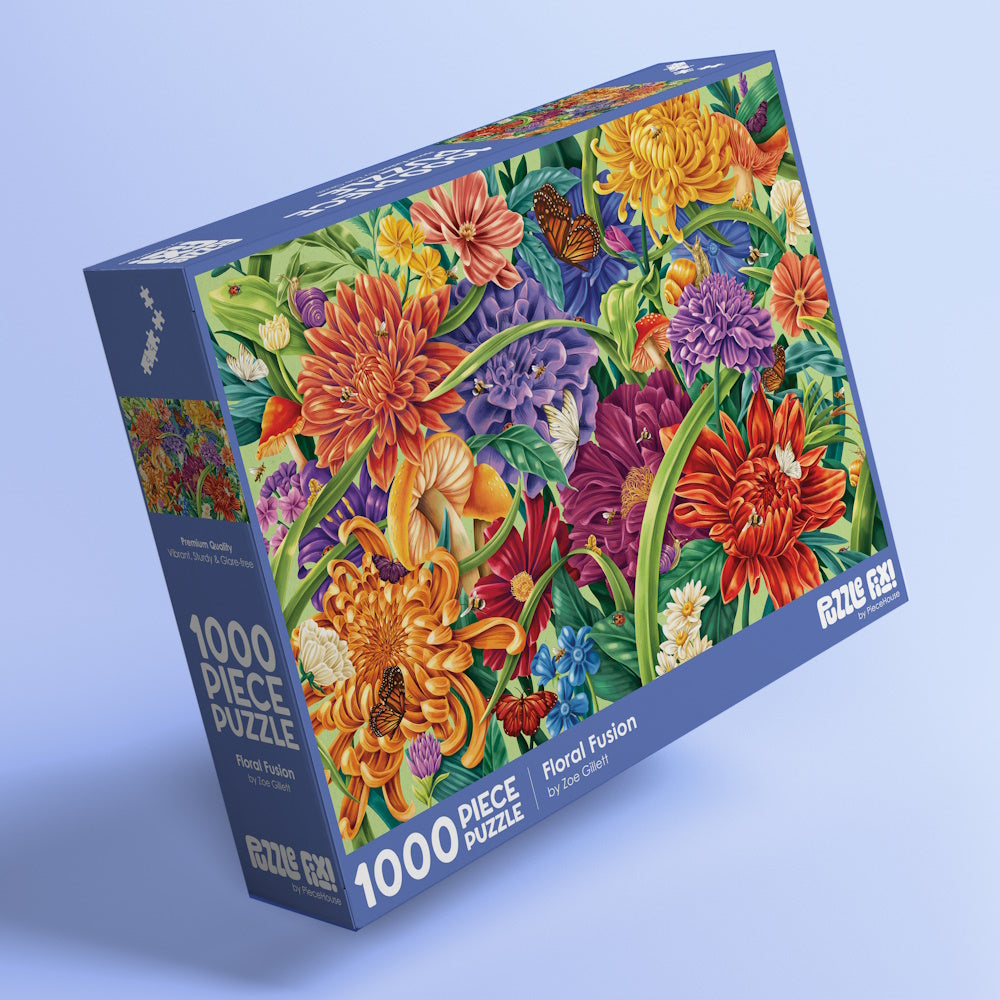 Puzzle Fix! 1000 Piece Puzzle - Floral Fusion