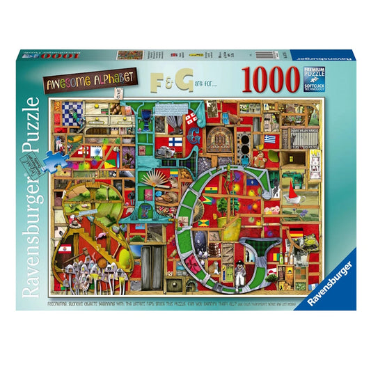 Ravensburger 1000 Piece Puzzle - Awesome Alphabet F & G