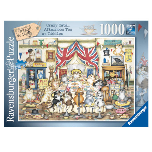 Ravensburger 1000 Piece Puzzle - Crazy Cats Afternoon Tea Tiddles