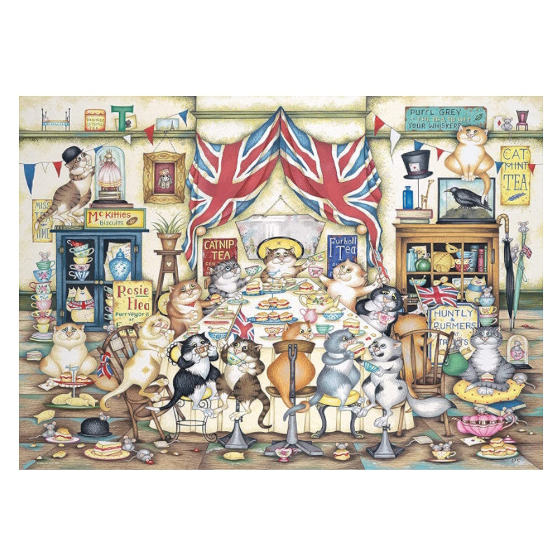 Ravensburger 1000 Piece Puzzle - Crazy Cats Afternoon Tea Tiddles