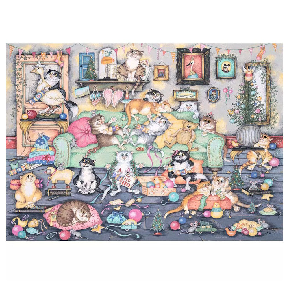 Ravensburger 1000 Piece Puzzle - Crazy Cats Christmas Crackers