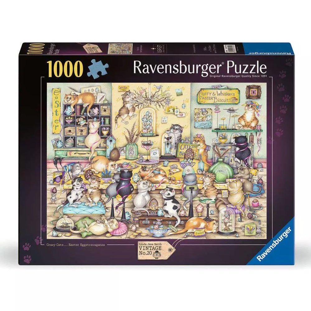 Ravensburger 1000 Piece Puzzle - Crazy Cats Easter Eggstravaganza