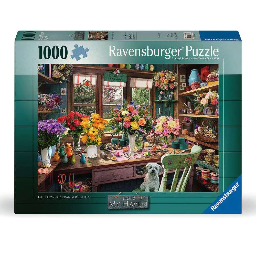 Ravensburger 1000 Piece Puzzle - My Haven #13 - The Flower Arranger's Shed
