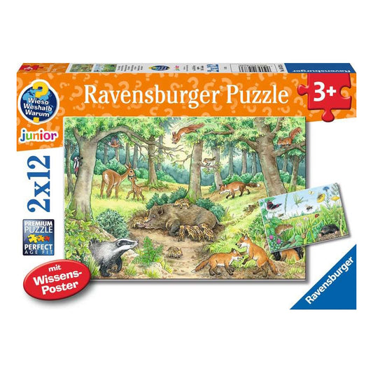 Ravensburger 2 x 12 Piece Puzzles - Animals in the Forest