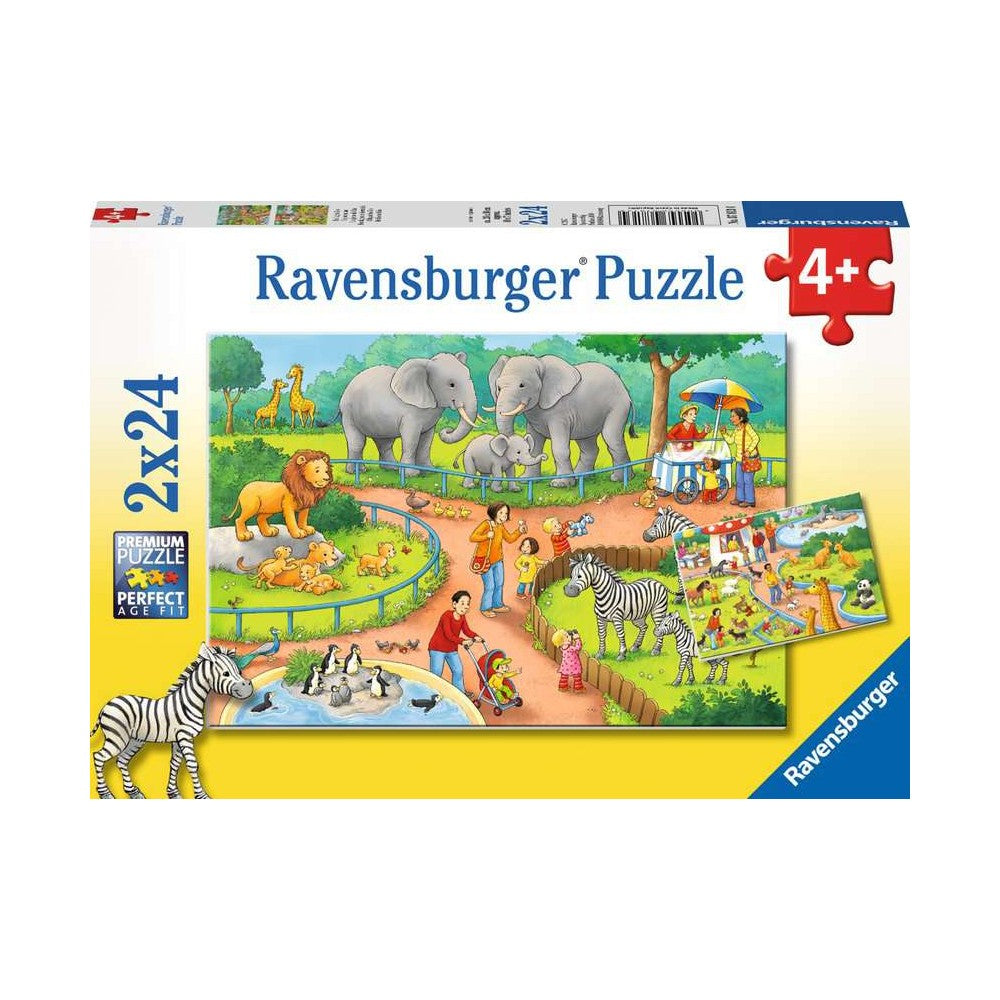 Ravensburger 2 x 24 Piece Puzzles - A Day at the Zoo
