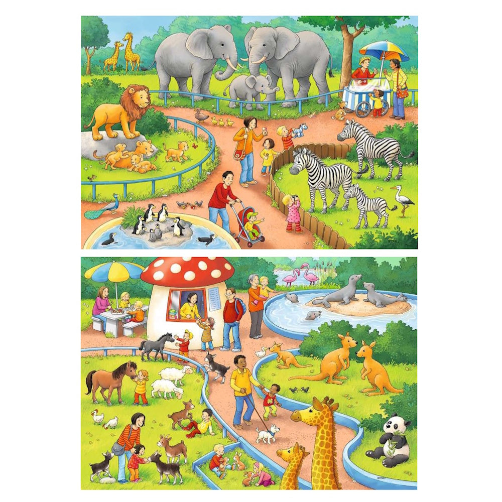 Ravensburger 2 x 24 Piece Puzzles - A Day at the Zoo
