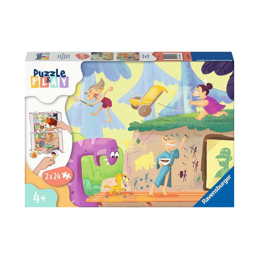 Ravensburger 2 x 24 Piece Puzzles - Puzzle & Play Prehistoric People