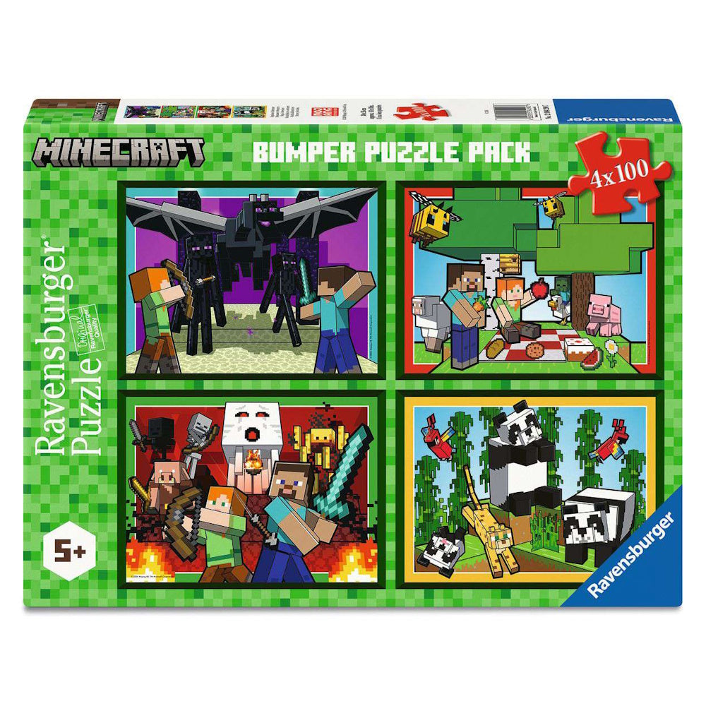 Ravensburger 4 x 100 Piece Puzzles - Minecraft Realms & Adventures