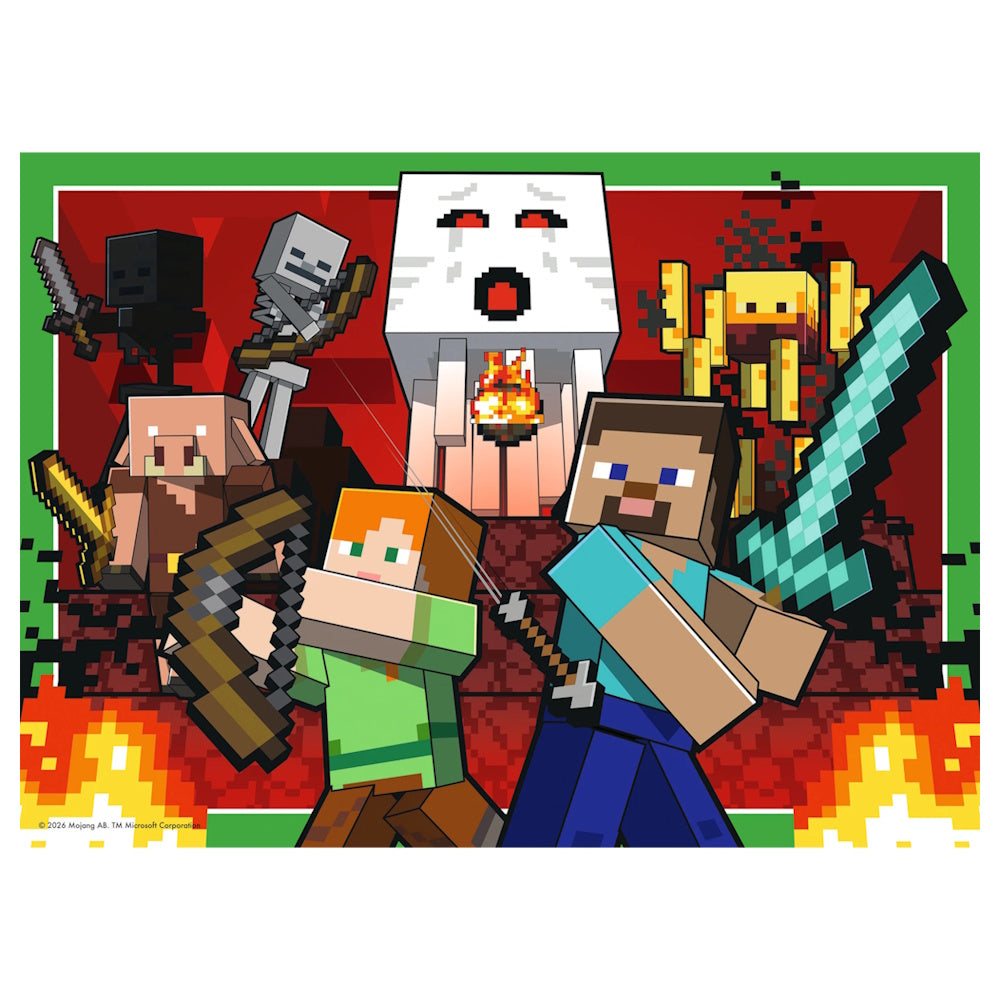 Ravensburger 4 x 100 Piece Puzzles - Minecraft Realms & Adventures