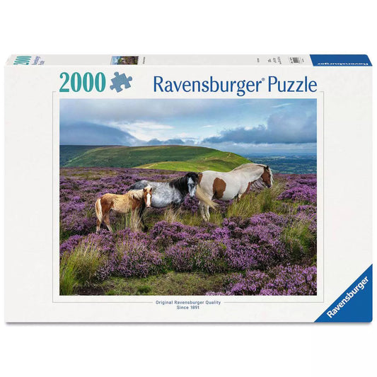 Ravensburger 2000 Piece Puzzle - Wild Horses in the Heather